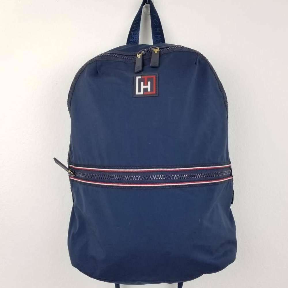 Tommy Hilfiger Mens Backpack Navy Blue Zip Pockets